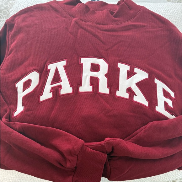 Parke Maroon Varsity Mockneck Sweatshirt - Picture 5 of 7